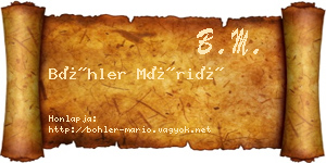 Böhler Márió névjegykártya